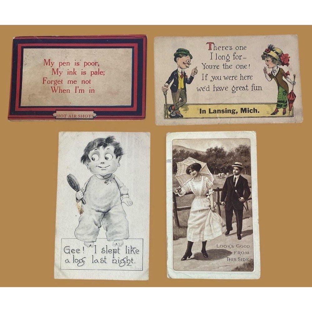 Antique humorous postcards